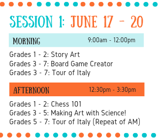 Session 1: June 17 - 20 Nine weeks of summer camps at the Wenatchee Valley Museum & Cultural Center for children entering 1st through 7th grade in Fall 2019.