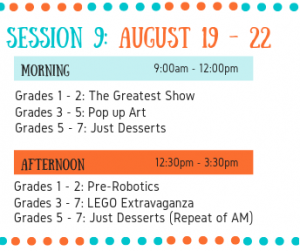 Session 9: Aug 19 - 22 Nine weeks of summer camps at the Wenatchee Valley Museum & Cultural Center for children entering 1st through 7th grade in Fall 2019.