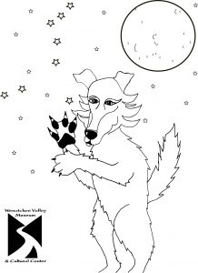 Coyote and the Stars Coloring Page